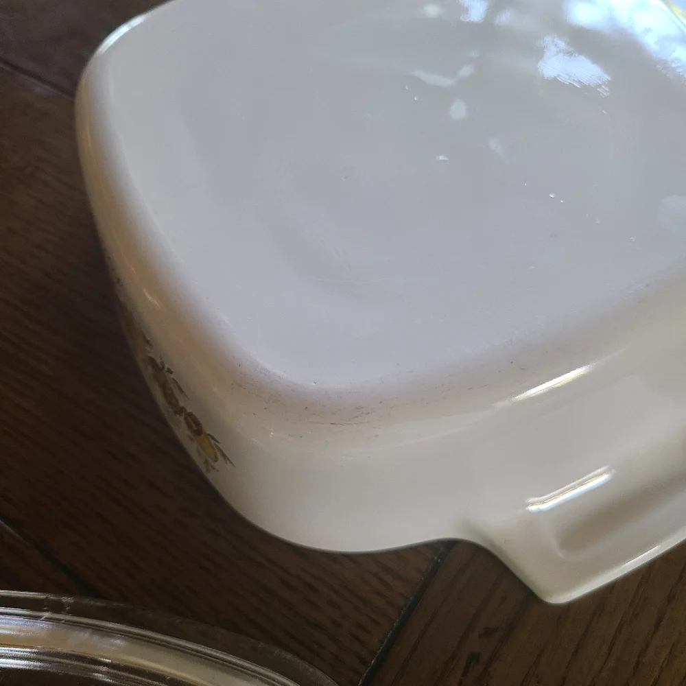 Vintage Spice of Life L'Echalote 1 quart corningware dish with Pyrex lid